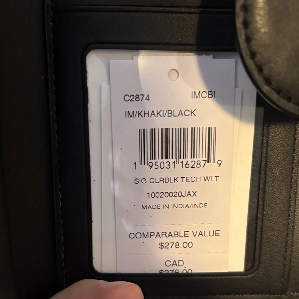 Coach Phone Wallet in Signature Brown and Black Wristlet - Picture 5 of 5